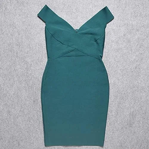 Vista 3 de BEAUKEY Vestido mini con cuello en V profundo HLBandage Bodycon