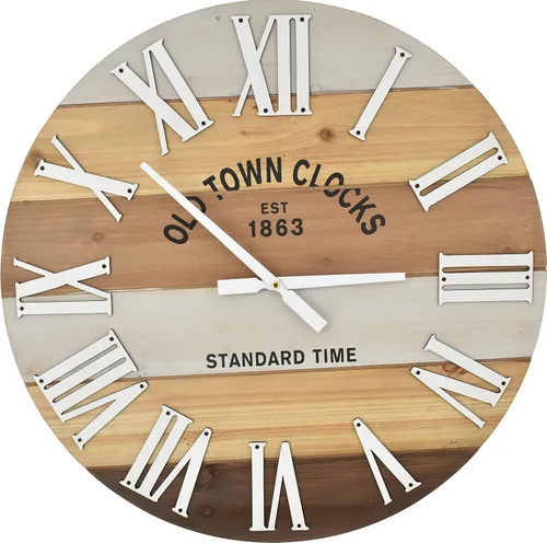 Vista 10 de Reloj de pared de madera multicolor de 18.0 in, playa costera marítima (azul, 18 pulgadas)