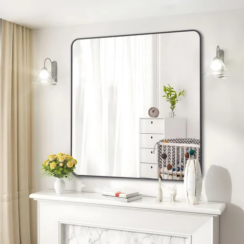 Vista 17 de DESBING 16"x20" Bathroom Mirror for Over Sink, Black Framed Wall Mirror Negro