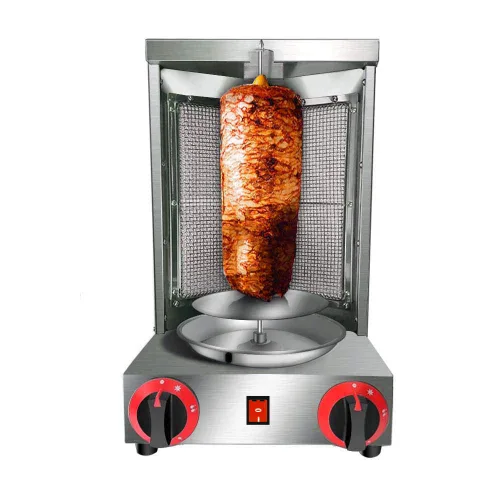 Vista 5 de Zz Pro Shawarma Doner Kebab Machine Gyro Grill con 2 quemadores verticales para cocina doméstica comercial