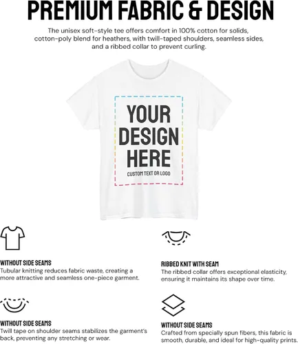 Vista 4 de Camisetas Gildan personalizadas - Camisetas personalizadas con texto, imagen o logotipo Diseña tu propia camisa para hombres y mujeres Merch on