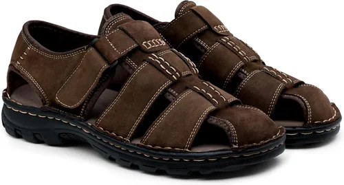 Vista 6 de Jousen Men's Sandals Leather Open Toe Beach Sandal Outdoor Summer Sport Hiking Sandals