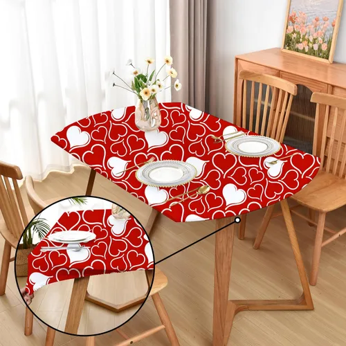 Vista 25 de Mantel ajustado blanco con elástico para mesas plegables de 48x48 pulgadas, manteles lavables y elásticos de elastano para mesas de cartas, manteles