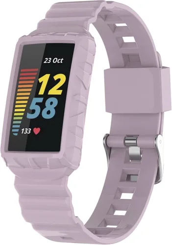 Vista 10 de AISPORTS Correa compatible con Fitbit Charge 6/5/4/3 con funda antigolpes, resistente a los impactos, con banda de repuesto de silicona para Fitbit