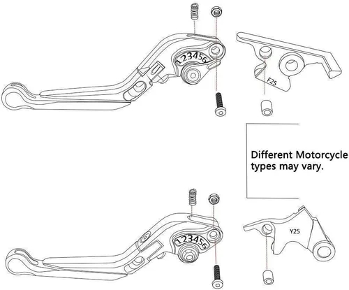 Vista 4 de Palancas de embrague de freno de motocicleta para manillar Yamaha FZ6R FZ 6R FZ-6R 2009 2010 2011 2012 2013 2014 2015 2016 2017 (Color : 1)