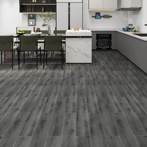 Vista 5 de MULGREAT Paquete de 6 muestras de azulejos para despegar y pegar, suelo de vinilo impermeable con aspecto de madera, tablón de lujo autoadhesivo
