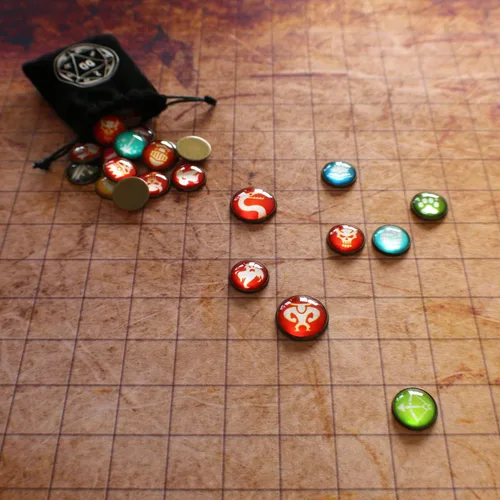 Vista 3 de Alfombrilla de batalla de cuadrícula con fichas de juego para Calabozos y Dragones
