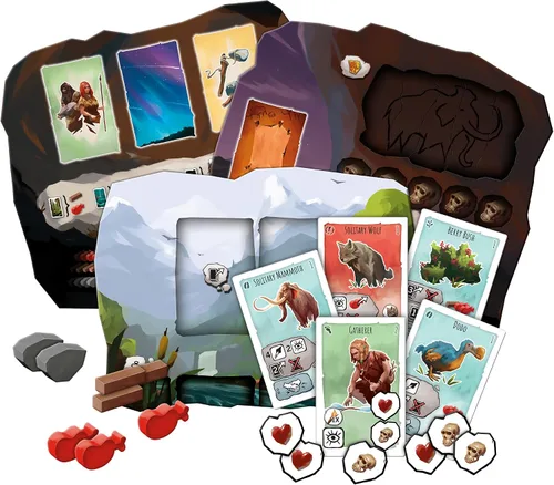 Vista 5 de Asmodee Juego de mesa Paleo: una aventura paleolítica cooperativa para entusiastas de la estrategia, diversión familiar cooperativa para niños