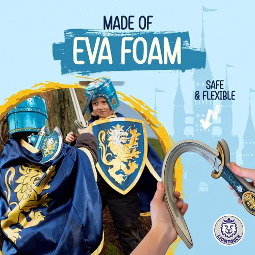 Vista 3 de Liontouch - Espada de espuma Noble Knight, escudo y hacha, azul Juego de lucha para niños de 3 a 8 años Armas de juguete medievales seguras