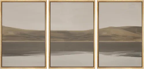 Vista 119 de wall26 Lienzo enmarcado para pared, juego de arte con trazos de pintura roja y naranja vibrante, paisaje, formas abstractas, ilustraciones, arte