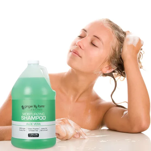 Vista 6 de Ginger Lily Farms Club & Fitness Champú hidratante para todo tipo de cabello, 100% vegano y libre de crueldad, aroma a aloe vera, repuesto de 1