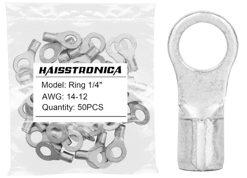 Vista 38 de haisstronica 30 terminales de horquilla de 1/4 "AWG 8 sin aislamiento