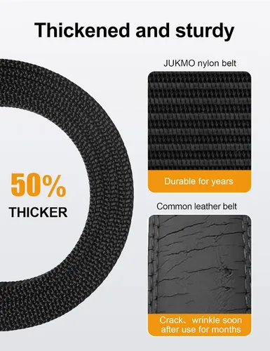 Vista 6 de JUKMO Cinturón de golf de trinquete para hombres, cinturón táctico de tela de nailon con hebilla deslizante automática