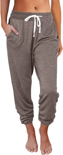 Vista 17 de AUTOMET Pantalones deportivos de cintura alta para mujer con bolsillos Negro