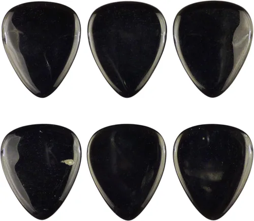 Vista 50 de Púa de Guitarra o Bajo de Piedra Amatista - Calibre Ultra Pesado de 3.0 mm - Forma 351 - Púa Exótica Artesanal de Gema Especial - 1 Paquete