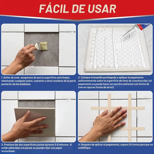 Vista 5 de Yeardera Adhesivo de construcción resistente, tubo de compresión de 7.4 onzas de pegamento de cemento, pegamento de construcción versátil