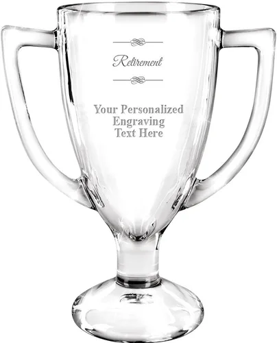 Vista 18 de Crown Awards Premio de taza de vidrio con su texto, trofeo de vidrio personalizado grabado personalizado de 7 pulgadas 38 Personalizado