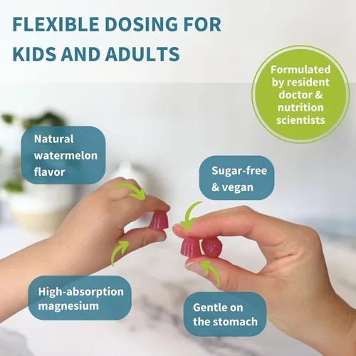 Vista 4 de Igennus - Gomitas de magnesio calmantes de alta potencia de 60 mg, L-teanina 100 mg y vitamina B6 3 mg, apoyo diario para el estrés para niños