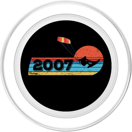 Vista 2 de Kitesurfer Kitesurfing Birthday Vintage 2007 born Kitesurf PopSockets MagSafe PopGrip for iPhone