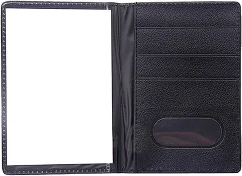 Vista 2 de Funda protectora de PVC para pasaporte, tarjetero de identificación, Negro