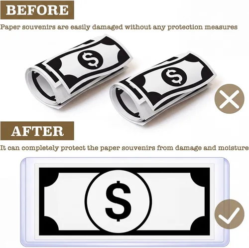 Vista 5 de Yexiya 600 soportes para billetes de dólar de PVC, fundas protectoras transparentes para billetes, 6.9 x 2.95 pulgadas