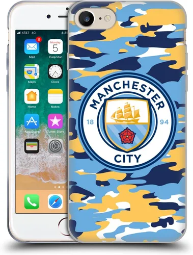 Vista 154 de Head Case Designs Funda de gel con licencia oficial del Manchester City Man City FC Blue Moon Badge Camou [protección de grado militar] compatible