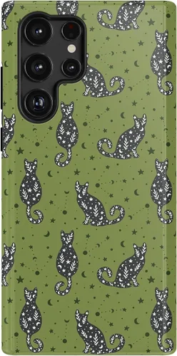 Vista 357 de Casely Funda para Galaxy S9 Postura de cadáver Yoga de esqueleto Diseño protector delgado esencial de doble capa