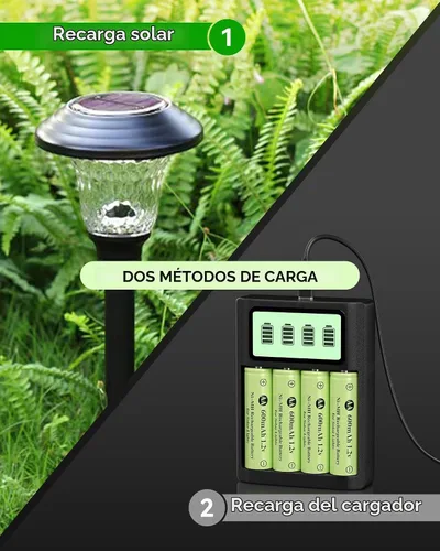 Vista 6 de Batería recargable Ni-MH AA 1.2v 600mAh, doble una batería