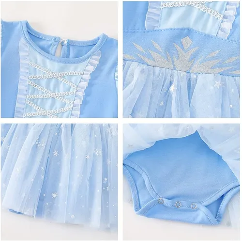 Vista 218 de Disfraz de princesa de Belle Sofía Blancanieves para niñas pequeñas, disfraz de princesa, Navidad, Halloween, mameluco con diadema