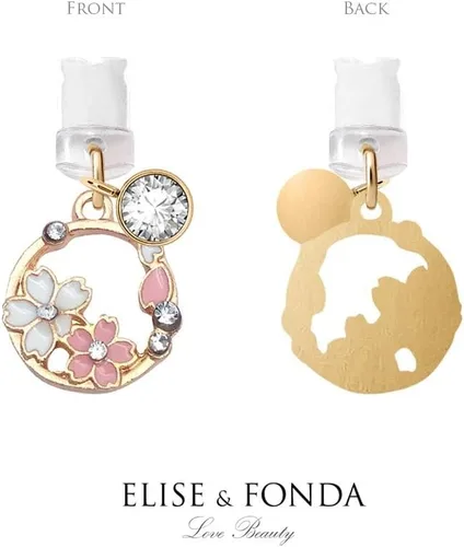 Vista 4 de ELISE & FONDA CP85 Puerto de carga USB Anti polvo Plug Little Cherry Blossom Garland Colgante Colgante Teléfono Charm para iPhone 12/11/XS