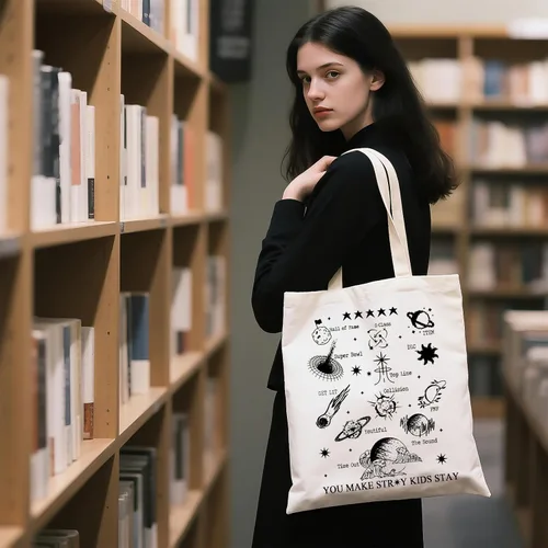 Vista 5 de WCGXKO Korean Music Lover Gift Boy Band Inspired Canvas Tote Bag for Fandom