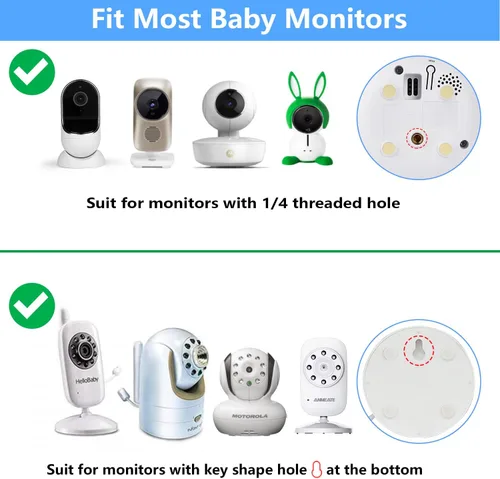 Vista 2 de wochel Soporte universal para monitor de bebé para ANMEATE SM24, Arlo, Motorola, Owlet Cam y la mayoría de los monitores de bebé, soporte flexible