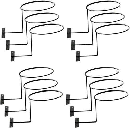 Vista 5 de Paquete de 12 soportes para casco de pared, ganchos para cascos, abrigos, pelucas, bolas, bufandas, gorras
