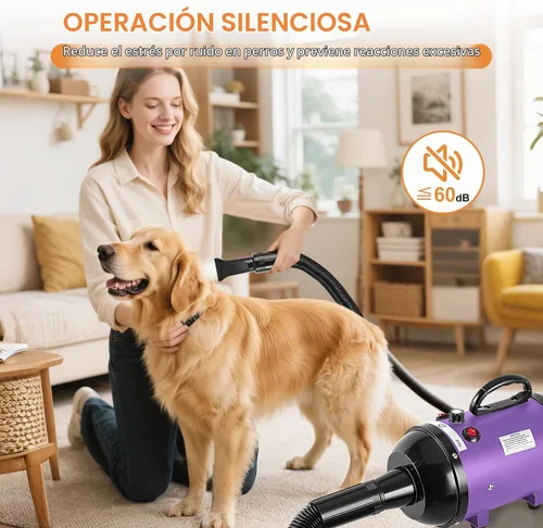 Vista 3 de NESTROAD - Secador de pelo para perros para peluquería de mascotas, 4.3HP Púrpura