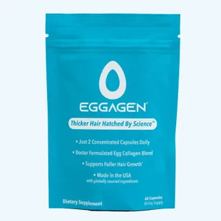 Eggagen - Suplemento avanzado para el crecimiento del cabello diseñado para la biología de las mujeres, soporta cabello más completo, más grueso,