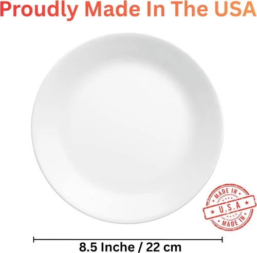 Vista 3 de Corelle Livingware - Placa de postre, 8-1/2 pulgadas, color blanco, juego de 6
