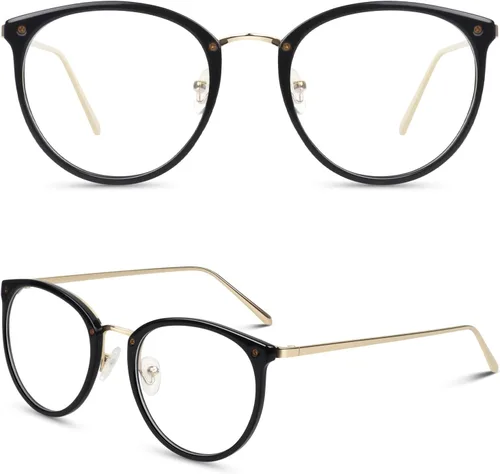 Vista 10 de Happy Store CN81 - Gafas de gran tamaño con montura UV 400 transparente Azul