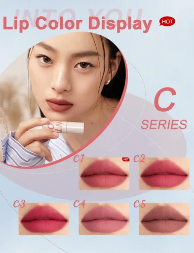 Vista 3 de INTO YOU Lápiz labial mate, barro labial súper permanente, para mujeres, manchas de labios de larga duración, impermeable, color de labios, suave