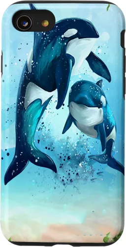 Vista 18 de iPhone 16 Orca Whales Animal Nature Case Men Women Boys Girls Orca Case