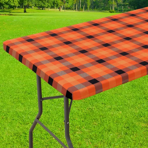 Vista 46 de Smiry Mantel cuadrado de pícnic, manteles de vinilo elásticos impermeables, fundas de mesa de lana cuadriculada con parte trasera de franela