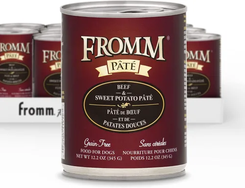 Vista 23 de Fromm Comida para perros con paté de carne de res y cebada - Comida húmeda prémium para perros - Receta de carne de res - Caja de 12 latas