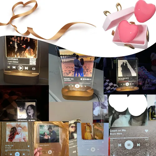 Vista 7 de Regalo especial de Navidad, lámpara de luz nocturna personalizada, fotos en placa acrílica, regalo para papá, mamá, regalo para familia, cumpleaños