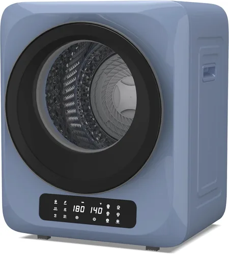 Vista 10 de VCJ Secadora de ropa portátil para apartamento, secadora de ropa eléctrica compacta de 10 libras con tambor de acero inoxidable, 1.5 pies cúbicos