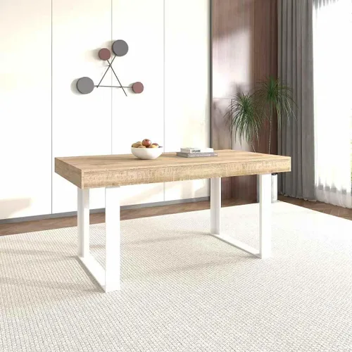 Vista 20 de Mesa de comedor extensible de 62.99 a 78.7 pulgadas para 6, 8 y 10, moderna mesa expandible de cocina de madera de granja, mesas de conferencias