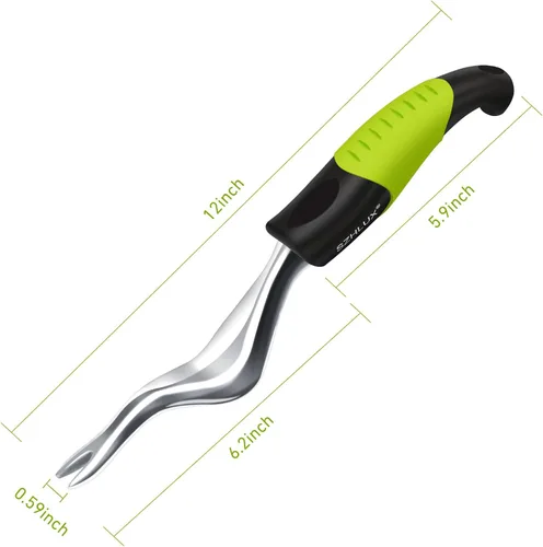 Vista 3 de SZHLUX Herramienta de deshierbe manual, herramienta de extracción de malezas prémium para jardín, herramienta de mano de jardinería con mango Verde