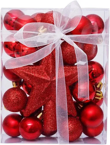Vista 5 de 30 bolas de Navidad de 1.18 pulgadas para árbol de Navidad, decoración de Navidad inastillable, bolas de árbol de Navidad para decoración de bodas