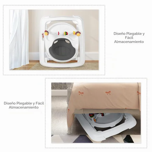 Vista 7 de Andador de bebé con ruedas para niños y niñas Gris