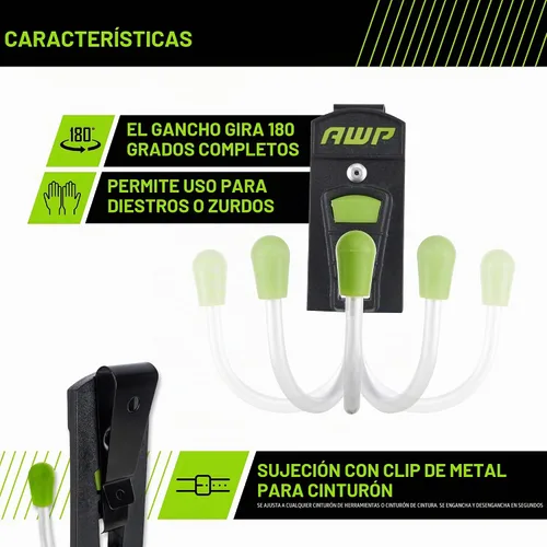 Vista 3 de AWP Monster Tool Hook, 1 paquete, soporte de clip de cinturón de metal