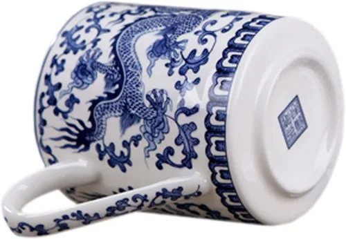 Vista 3 de Práctico sistema de elaboración de té chino gongfu en hebras y de café, para uso doméstico, en viajes y en la oficina, de porcelana de hueso, taza