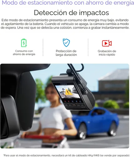 Vista 7 de VIOFO A329S 4K 60FPS Cámara de salpicadero delantera y trasera, cámara Dual de salpicadero 4K+2K para autos, modo de estacionamiento de ahorro